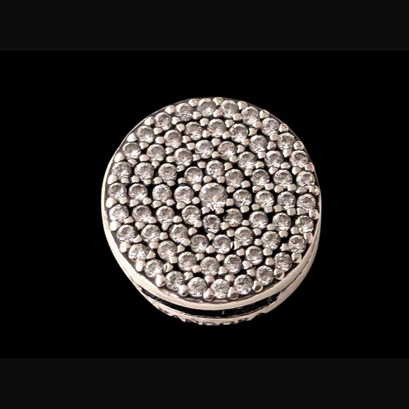 PANDORA Reflexions Dazzling Elegance Pave CZ 925 Sterling Silver Clip Charm - Picture 8 of 10
